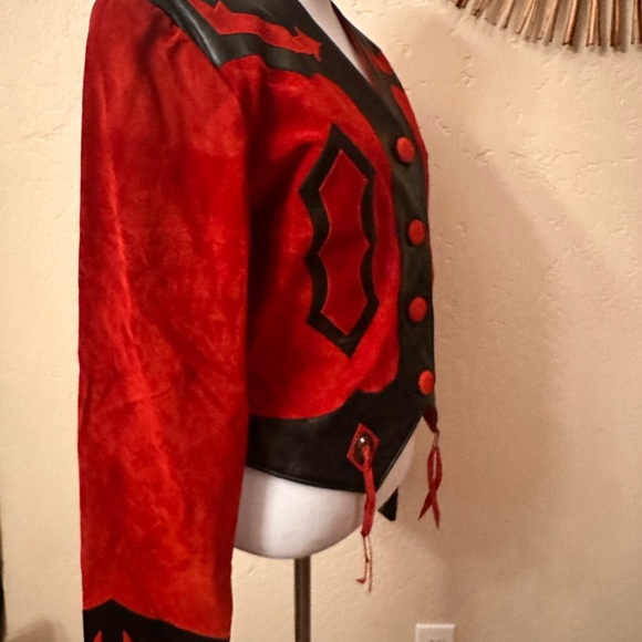 RICKY NELL Bolero Style western rodeo jacket Yellowstone leather - Picture 10 of 11